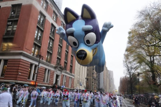 NEW YORK, NEW YORK - NOVEMBER 28: 2024 Macy's Thanksgiving Day Parade on November 28, 2024 in New York City. (Photo by Theo Wargo/Getty Images)