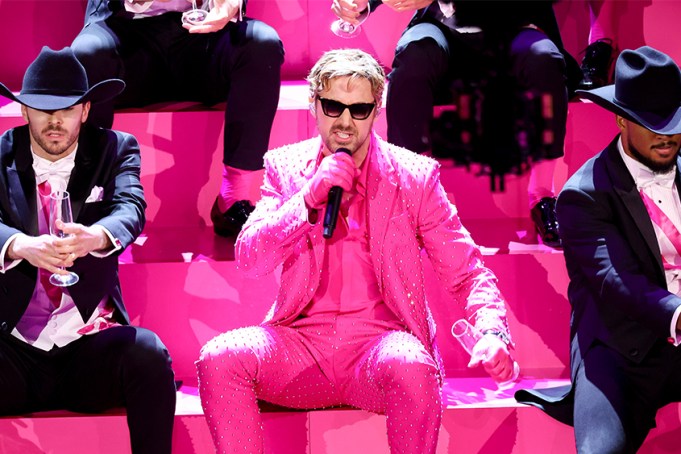 Ryan Gosling performs 'I'm Just Ken' from "Barbie" at the 96th Annual Oscars held at Dolby Theatre on March 10, 2024 in Los Angeles, California.