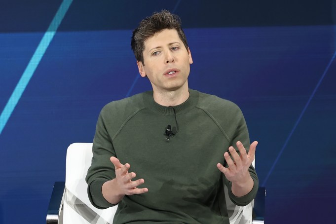 NEW YORK, NEW YORK - DECEMBER 04: Sam Altman, co-founder and C.E.O. of OpenAI, speaks during the New York Times annual DealBook summit at Jazz at Lincoln Center on December 04, 2024 in New York City. The NYT summit with Ross Sorkin returns with interviews on the main stage including Jeff Bezos, founder and executive chairman of Amazon and owner of the Washinton Post, former U.S. President Bill Clinton and Prince Harry, The Duke of Sussex, among others. The discussions will touch on topics such as business, politics and culture. (Photo by Michael M. Santiago/Getty Images)