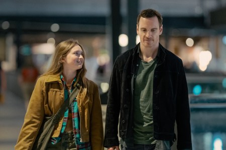 L-R India Fowler as Poppy and Michael Fassbender as Martian in The Agency, episode 4, season 1, streaming on Paramount+, 2024. Photo Credit: Luke Varley/Paramount+